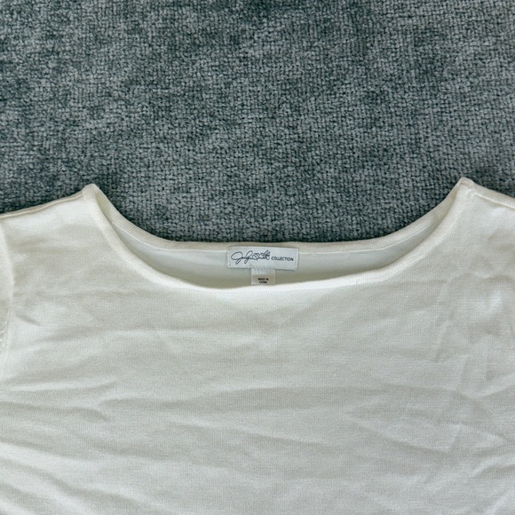 Jaclyn Smith Collection Cream White Long Sleeve Top Blouse Jewels Womens XL - Picture 5 of 9